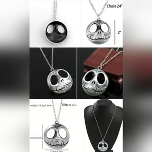 Jack Skellington Nightmare Before Christmas Silver Tone Necklace